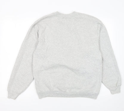 Womens UK Size M Fruit of the Loom Grey Pullover Sweatshirt