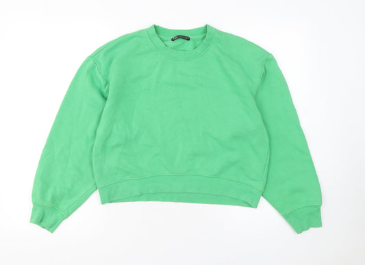 Womens UK Size S Zara Green Pullover Sweatshirt