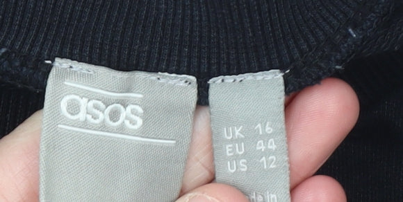 Womens UK Size 16 ASOS Black Pullover Sweatshirt