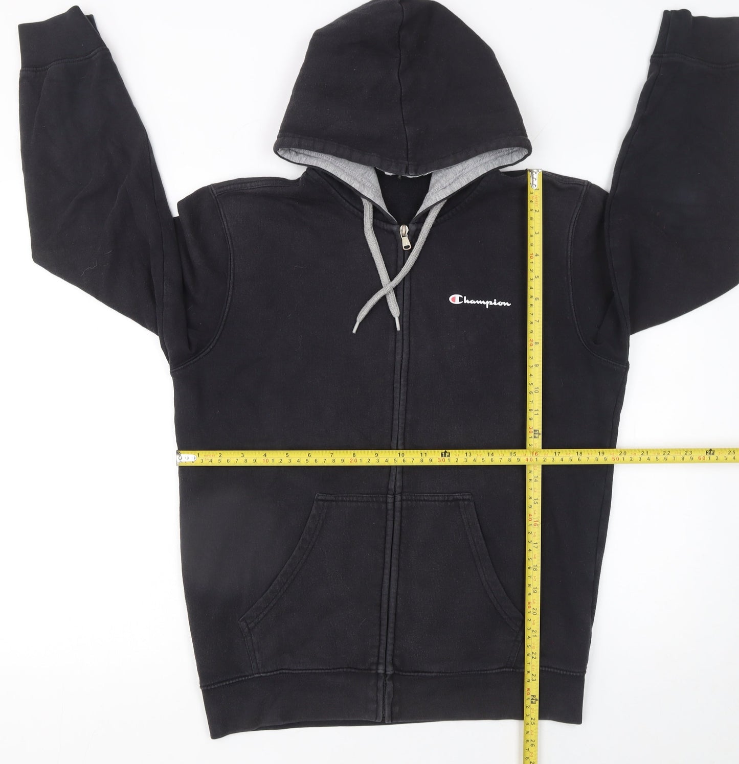 Mens UK Size M Champion Black Full Zip Hoodie