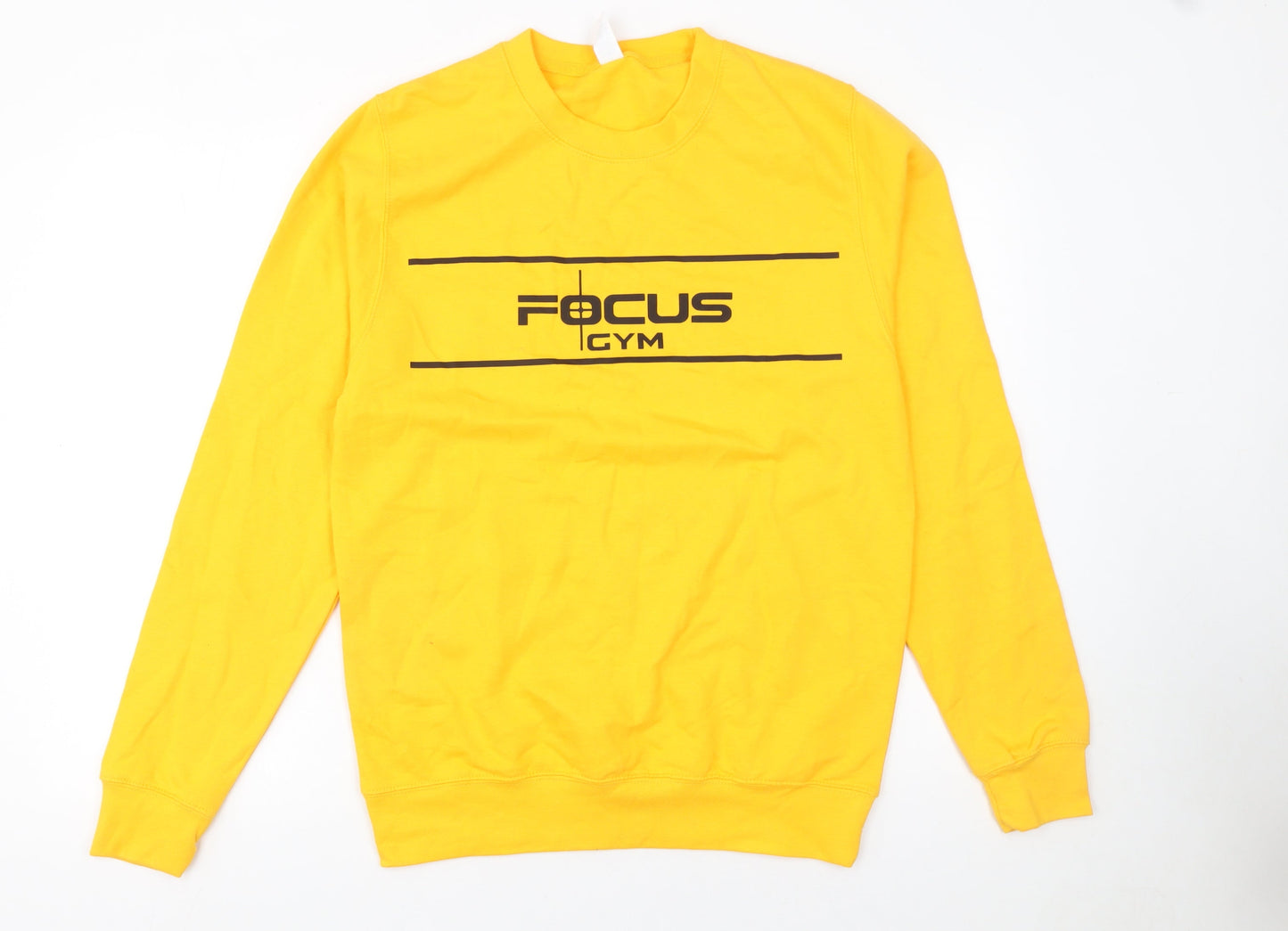 Mens UK Size S JustHoods Yellow Pullover Sweatshirt