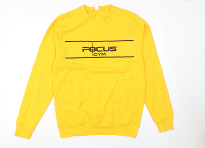 Mens UK Size S JustHoods Yellow Pullover Sweatshirt