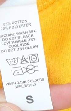 Mens UK Size S JustHoods Yellow Pullover Sweatshirt