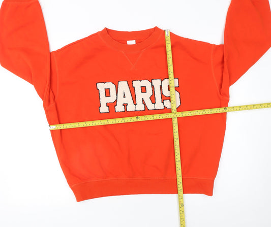 Womens UK Size M H&M Orange Pullover Sweatshirt