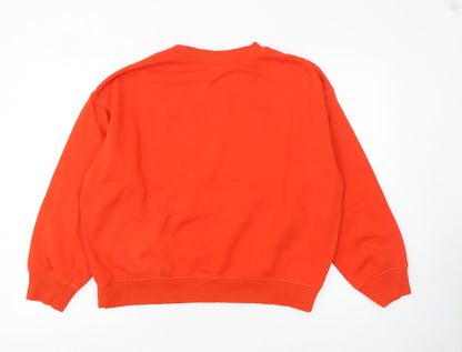 Womens UK Size M H&M Orange Pullover Sweatshirt