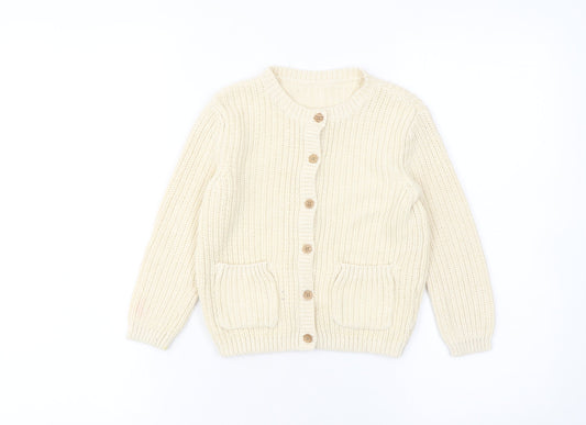 Girls UK Size 5-6 Years George Ivory Cardigan Jumper