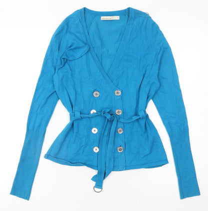 Womens UK Size 10 Karen Millen Blue Cardigan Jumper