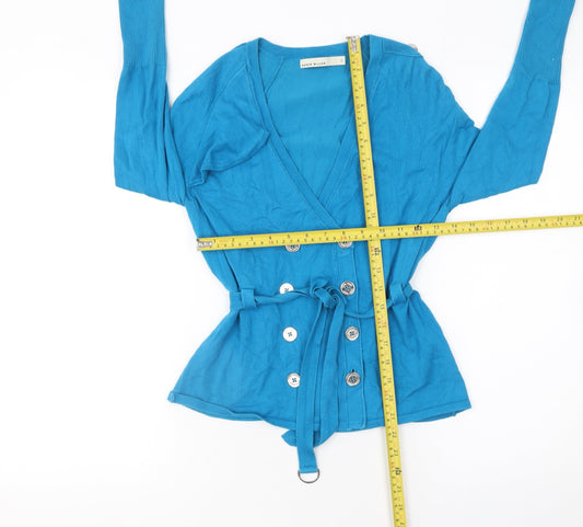 Womens UK Size 10 Karen Millen Blue Cardigan Jumper