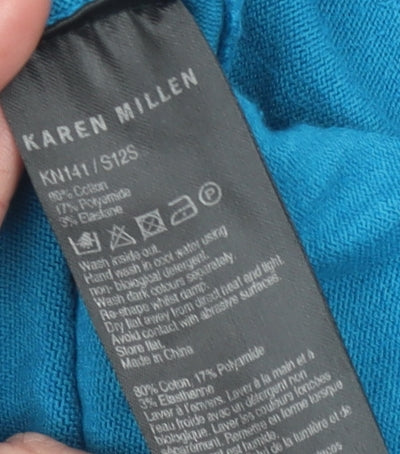 Womens UK Size 10 Karen Millen Blue Cardigan Jumper