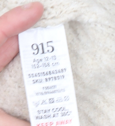 Girls UK Size 12-13 Years 915 Beige Pullover Jumper