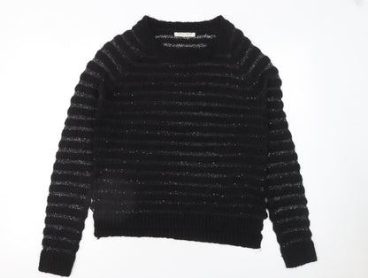 Womens UK Size 12 Love Knitwear Black Pullover Jumper