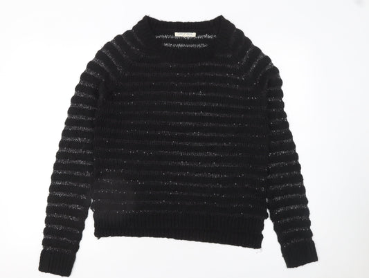 Womens UK Size 12 Love Knitwear Black Pullover Jumper