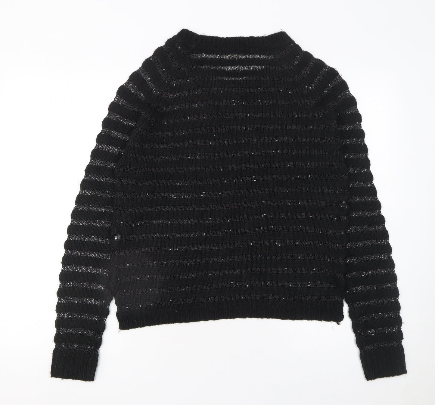 Womens UK Size 12 Love Knitwear Black Pullover Jumper