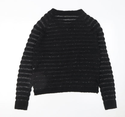 Womens UK Size 12 Love Knitwear Black Pullover Jumper