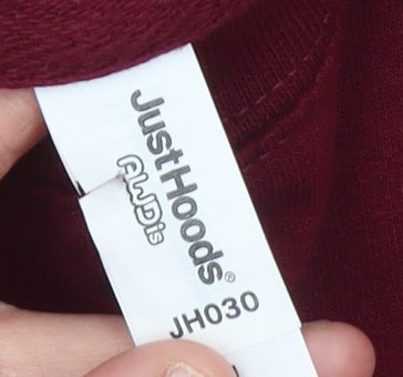 Womens UK Size L JustHoods AWDis Red Pullover Sweatshirt