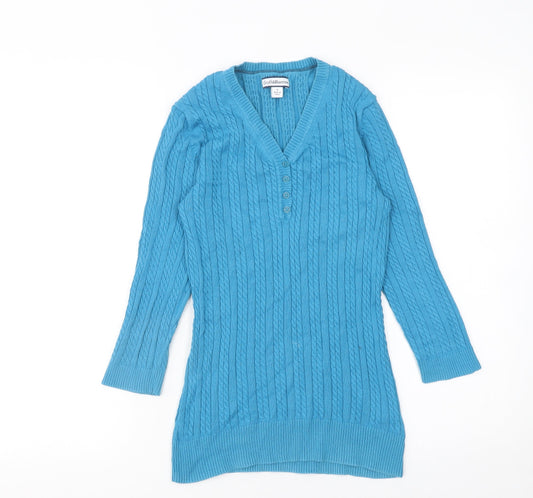 Womens UK Size S Croft & Barrow Blue Henley Jumper