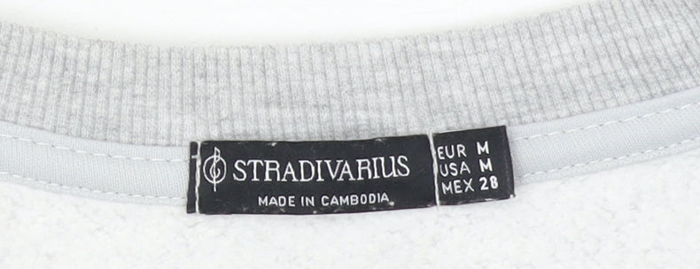 Womens UK Size M Stradivarius Grey Pullover Sweatshirt