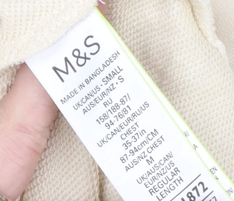 Mens UK Size S Marks and Spencer Beige Pullover Sweatshirt