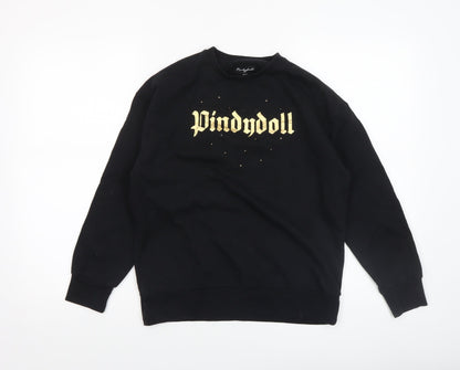 Pindydoll Girls Black Logo Pullover Sweatshirt 10-11 Years