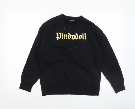 Pindydoll Girls Black Logo Pullover Sweatshirt 10-11 Years