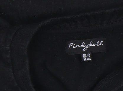 Pindydoll Girls Black Logo Pullover Sweatshirt 10-11 Years