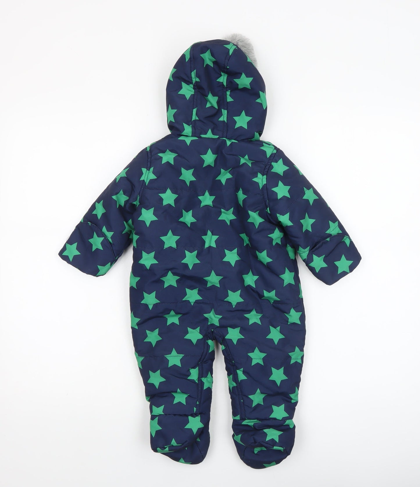 Tu Unisex Baby Blue Star Print Hooded Snowsuit 3-6 Months Winter Padded