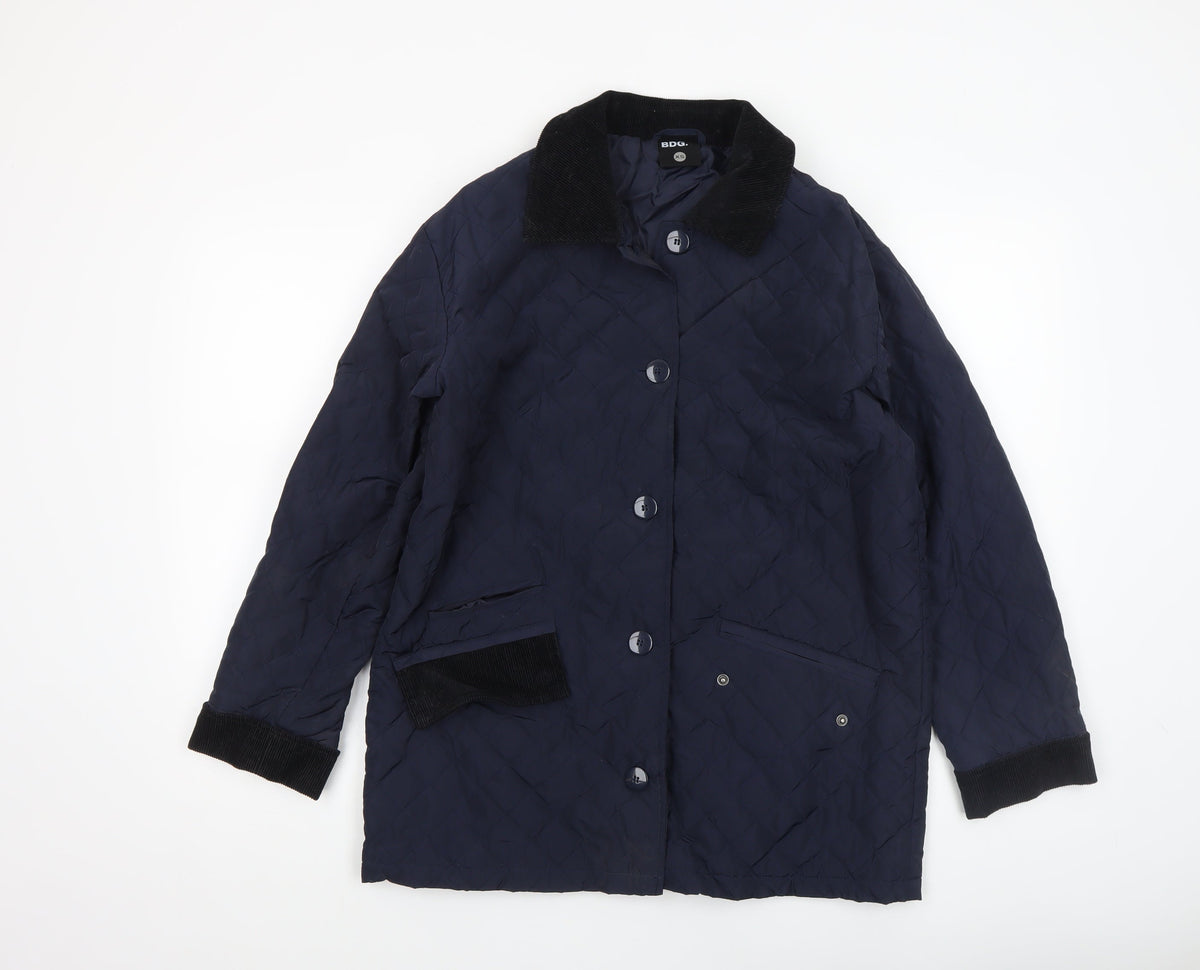 Mens UK Size XS BDG Blue Quilted Coat