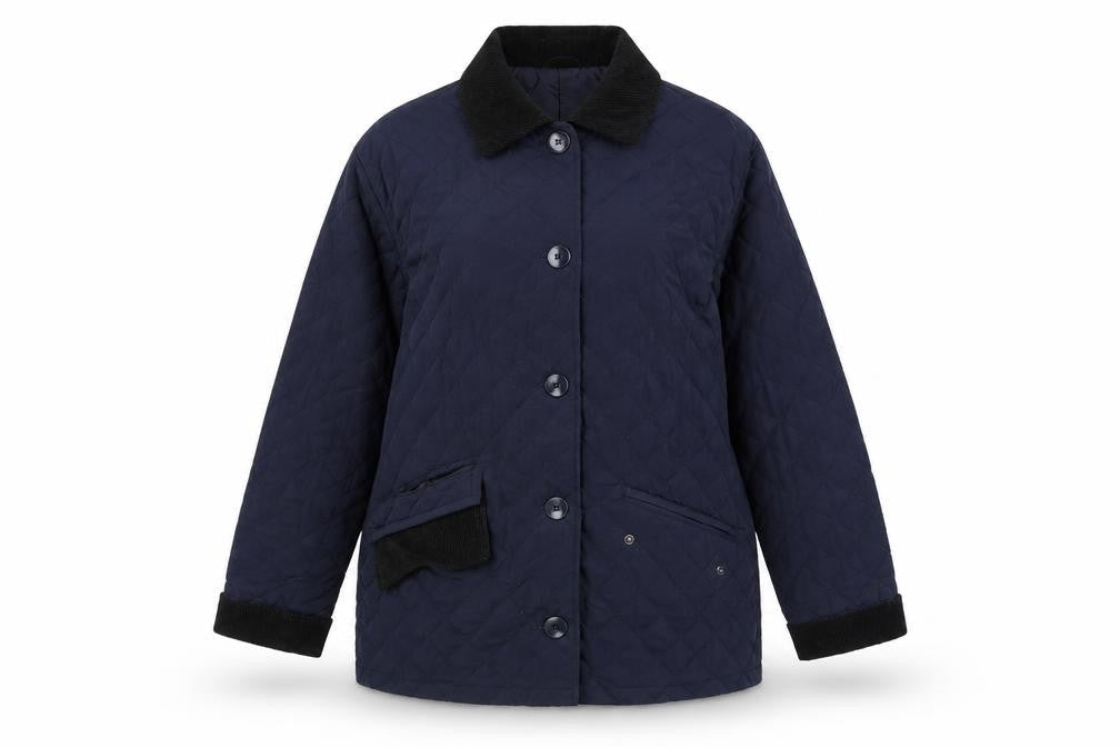 Mens UK Size XS BDG Blue Quilted Coat