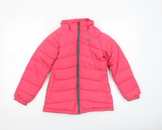 Girls UK Size 7-8 Years Trespass Pink Puffer Jacket