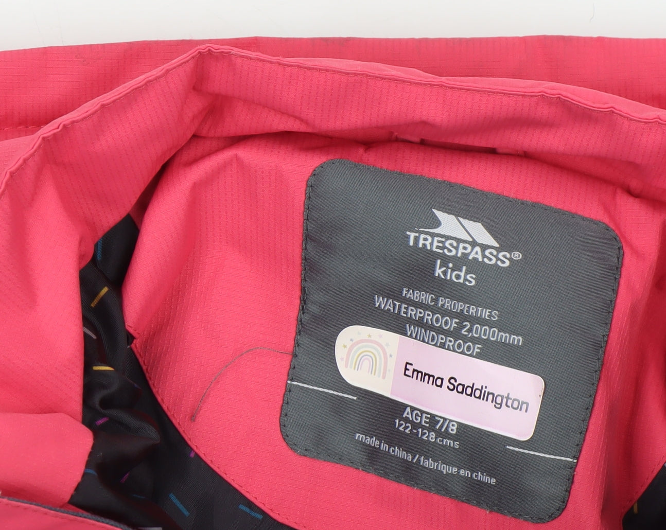 Girls UK Size 7-8 Years Trespass Pink Puffer Jacket