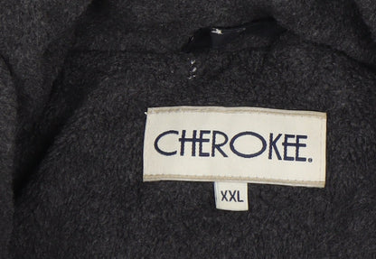 Mens UK Size 2XL Cherokee Black Windbreaker Coat