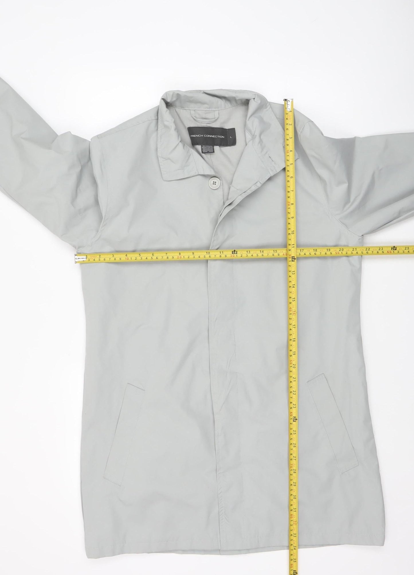 Womens UK Size L French Connection Grey Rain Coat