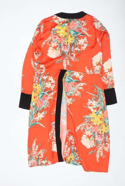 River Island Women’s Orange Floral Belted Bathrobe Size 18
