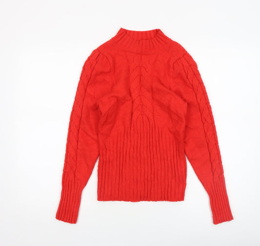 Womens UK Size M Marled Reunited Clothing Red Pullover Jumper