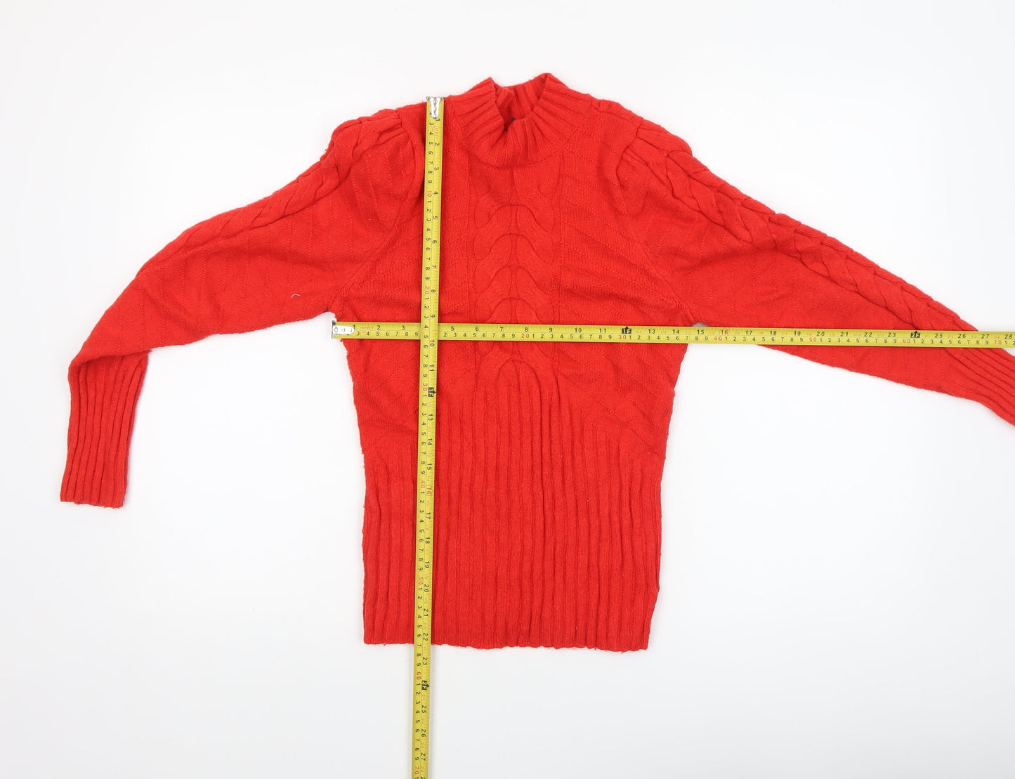 Womens UK Size M Marled Reunited Clothing Red Pullover Jumper