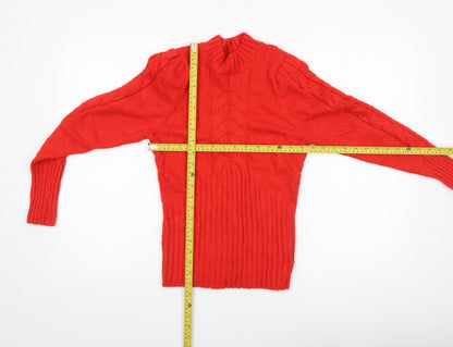 Womens UK Size M Marled Reunited Clothing Red Pullover Jumper