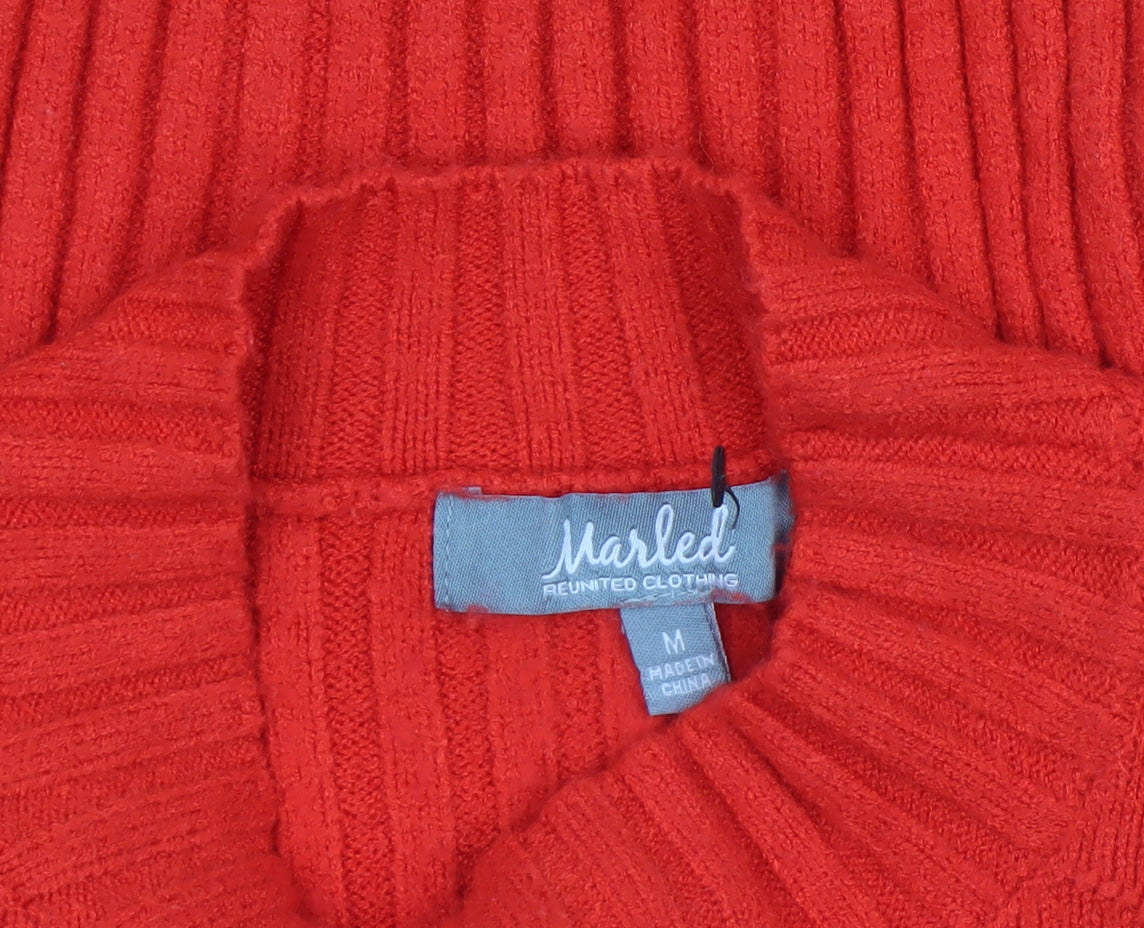 Womens UK Size M Marled Reunited Clothing Red Pullover Jumper