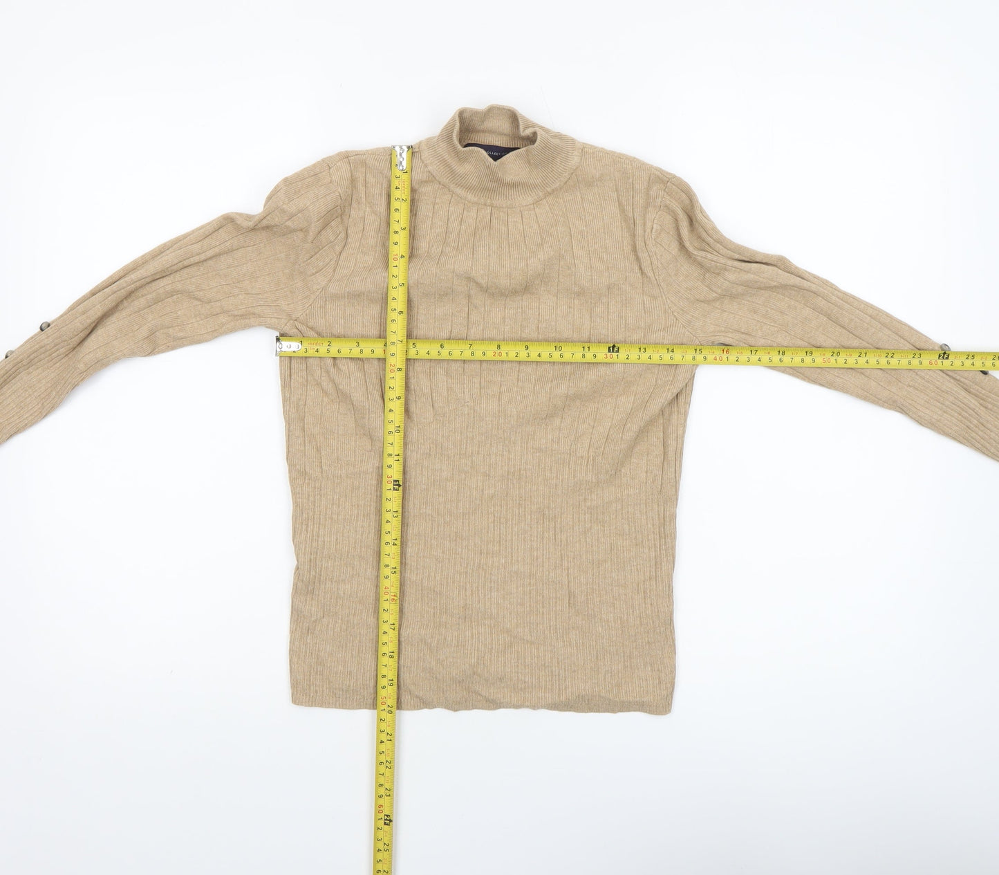 Womens UK Size 10 Marks and Spencer Beige Pullover Jumper
