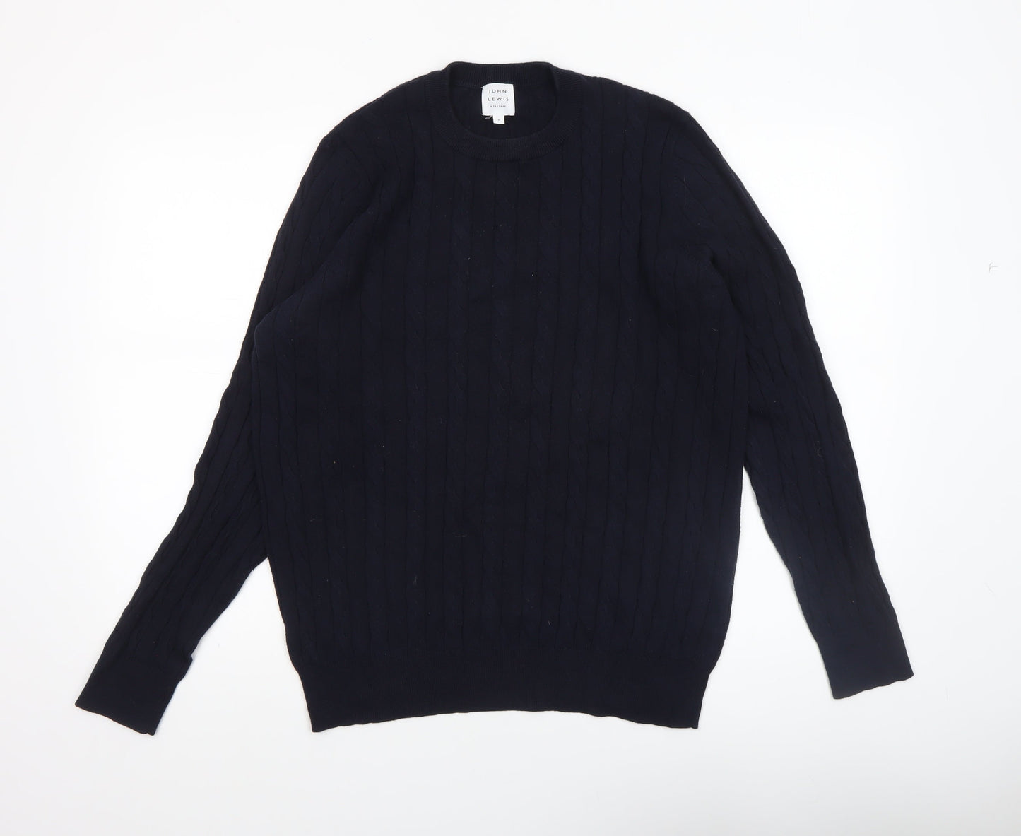 Mens UK Size M John Lewis & Partners Blue Pullover Jumper