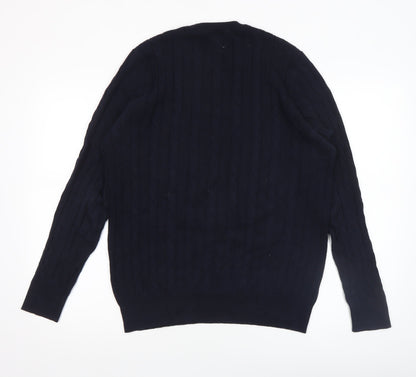 Mens UK Size M John Lewis & Partners Blue Pullover Jumper