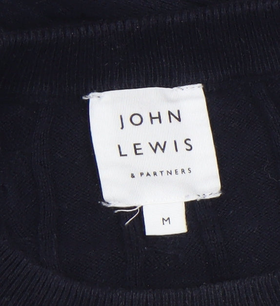 Mens UK Size M John Lewis & Partners Blue Pullover Jumper