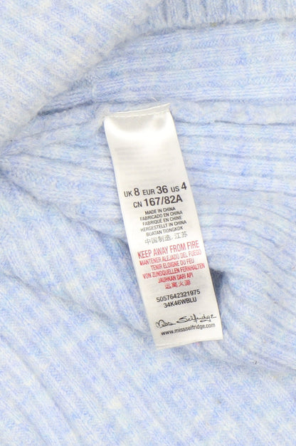 Womens UK Size 8 Miss Selfridge Blue Pullover Jumper