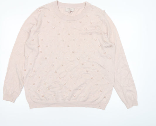 Womens UK Size XL CITY Beige Pullover Jumper