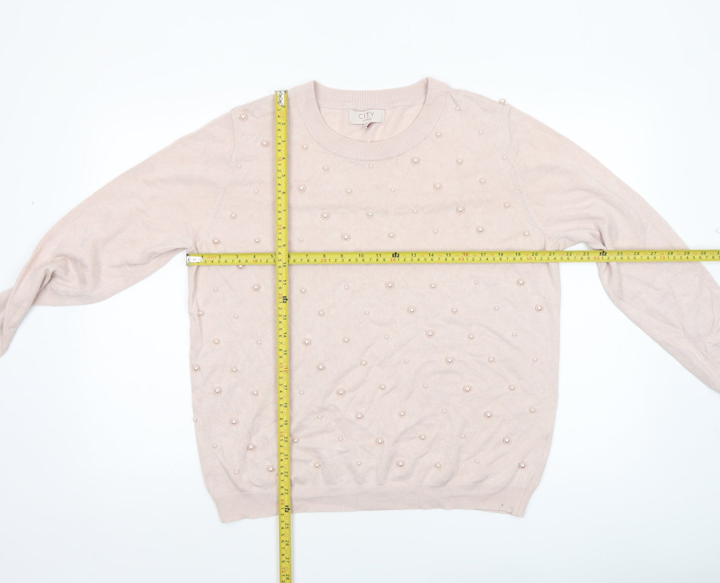 Womens UK Size XL CITY Beige Pullover Jumper
