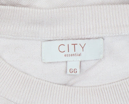 Womens UK Size XL CITY Beige Pullover Jumper
