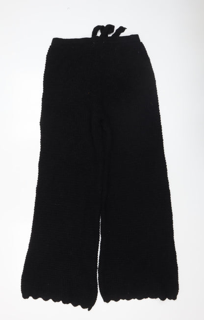 Womens UK Size S Oasis Relaxed Fit Casual Black Trousers