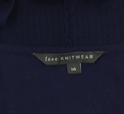 Womens UK Size 14 Bonmarché Blue Cardigan Jumper