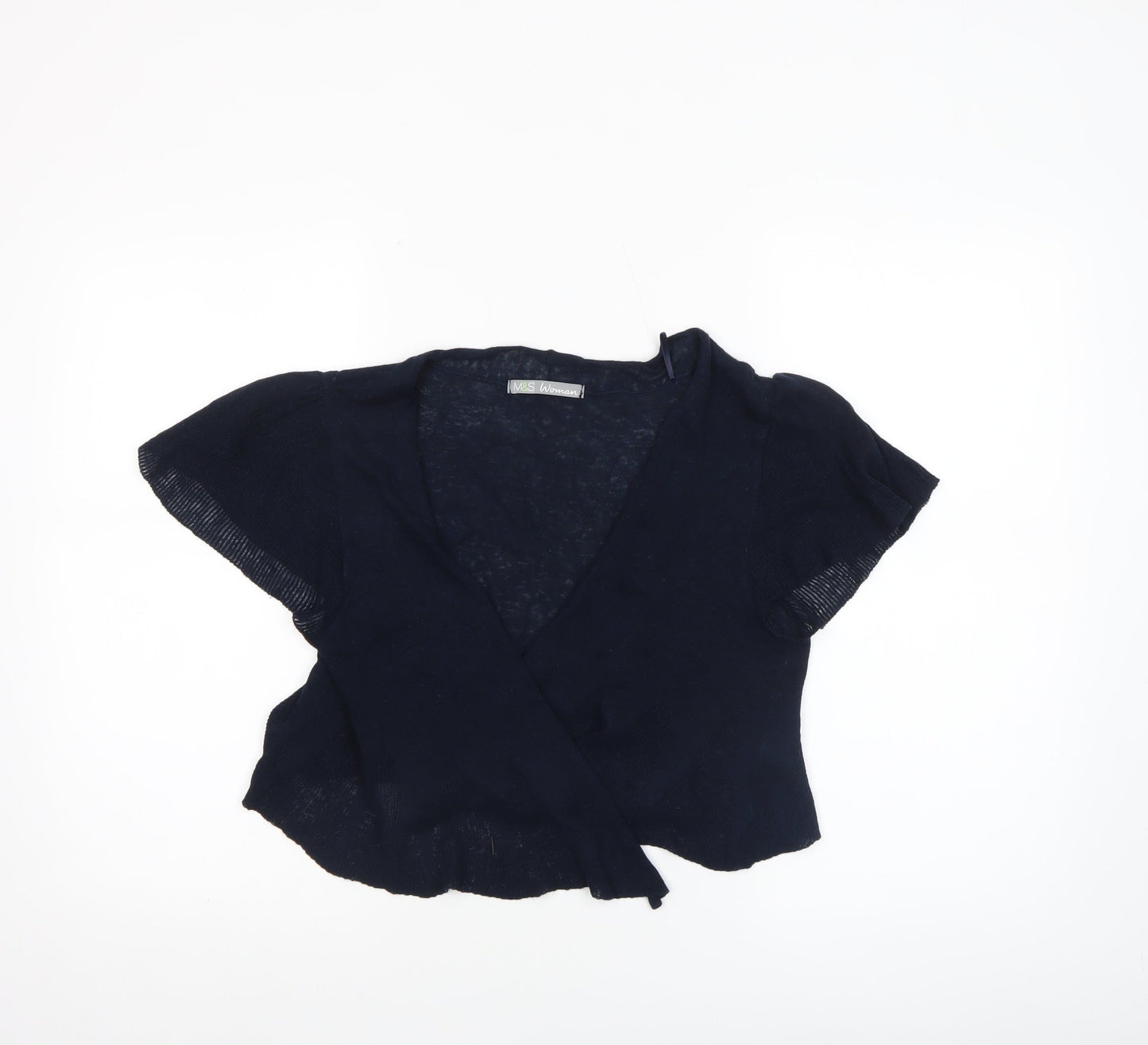 Womens UK Size 14 Marks and Spencer Blue Wrap Jumper