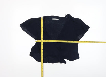 Womens UK Size 14 Marks and Spencer Blue Wrap Jumper