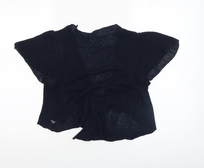Womens UK Size 14 Marks and Spencer Blue Wrap Jumper